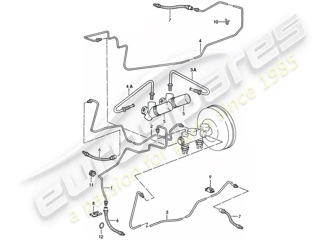 porsche 1985 (928) líneas de freno - d - mj 1983>> - mj 1983 diagrama de piezas