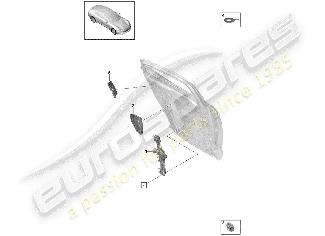 porsche 2017 (panamera 971-1) regulador de ventana diagrama de piezas