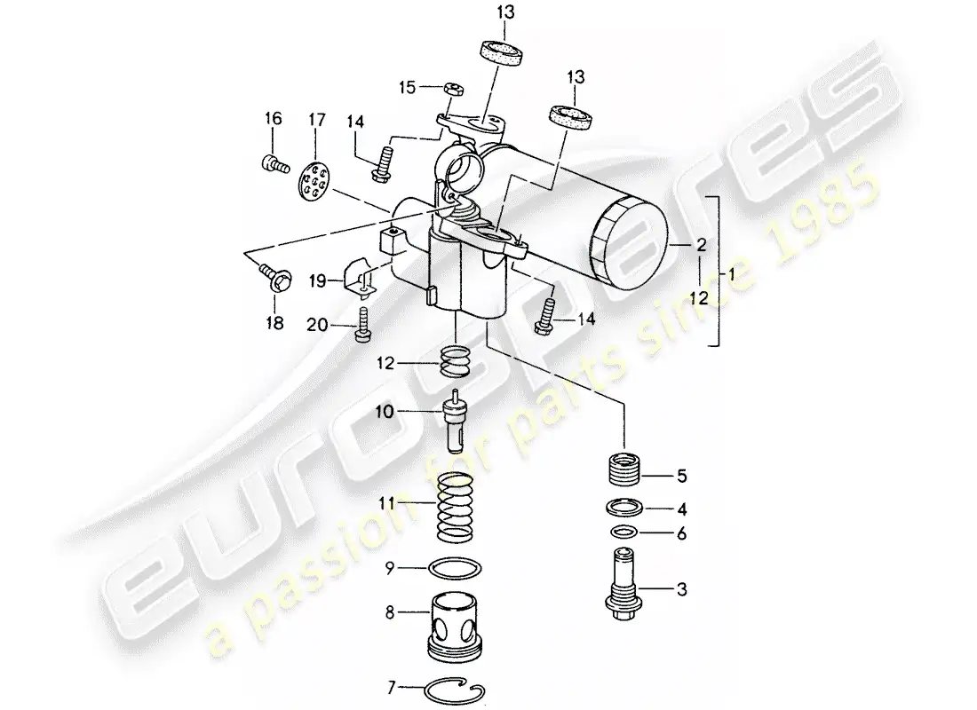 porsche 1994 (993) soporte - para - filtro de aceite - y - termostato diagrama de piezas
