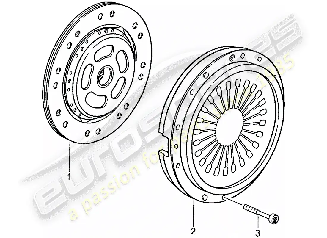 porsche 1998 (993) embrague diagrama de piezas