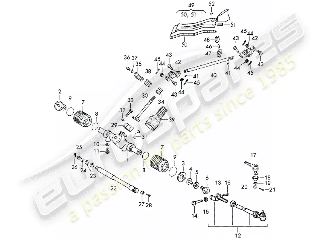 porsche 1969 (911/912) engranaje de dirección - varilla de dirección - d >> - mj 1968 diagrama de piezas