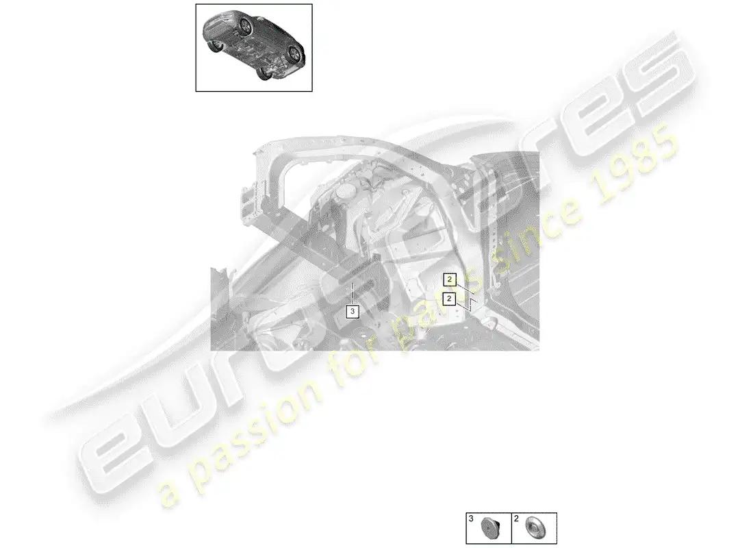 porsche 2018 (cayenne e3 9ya/9yb) enchufar diagrama de piezas