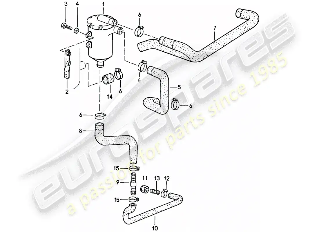 porsche 1986 (911) separador de aceite diagrama de piezas