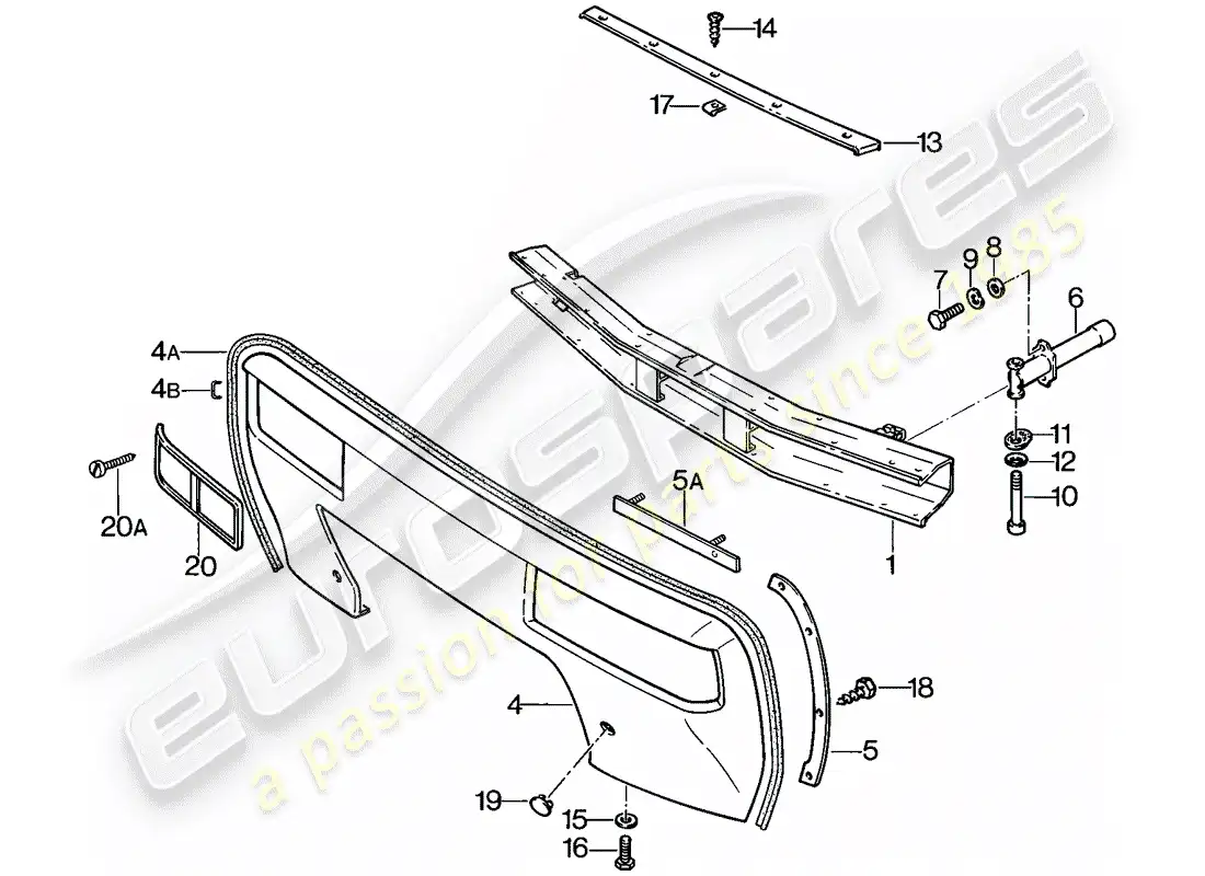 porsche 1979 (928) parachoque diagrama de piezas