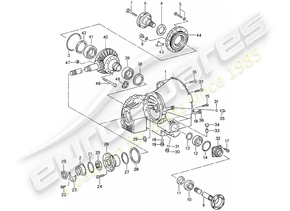 porsche 1994 (993) tiptronic - diferencial - caja diferencial diagrama de piezas