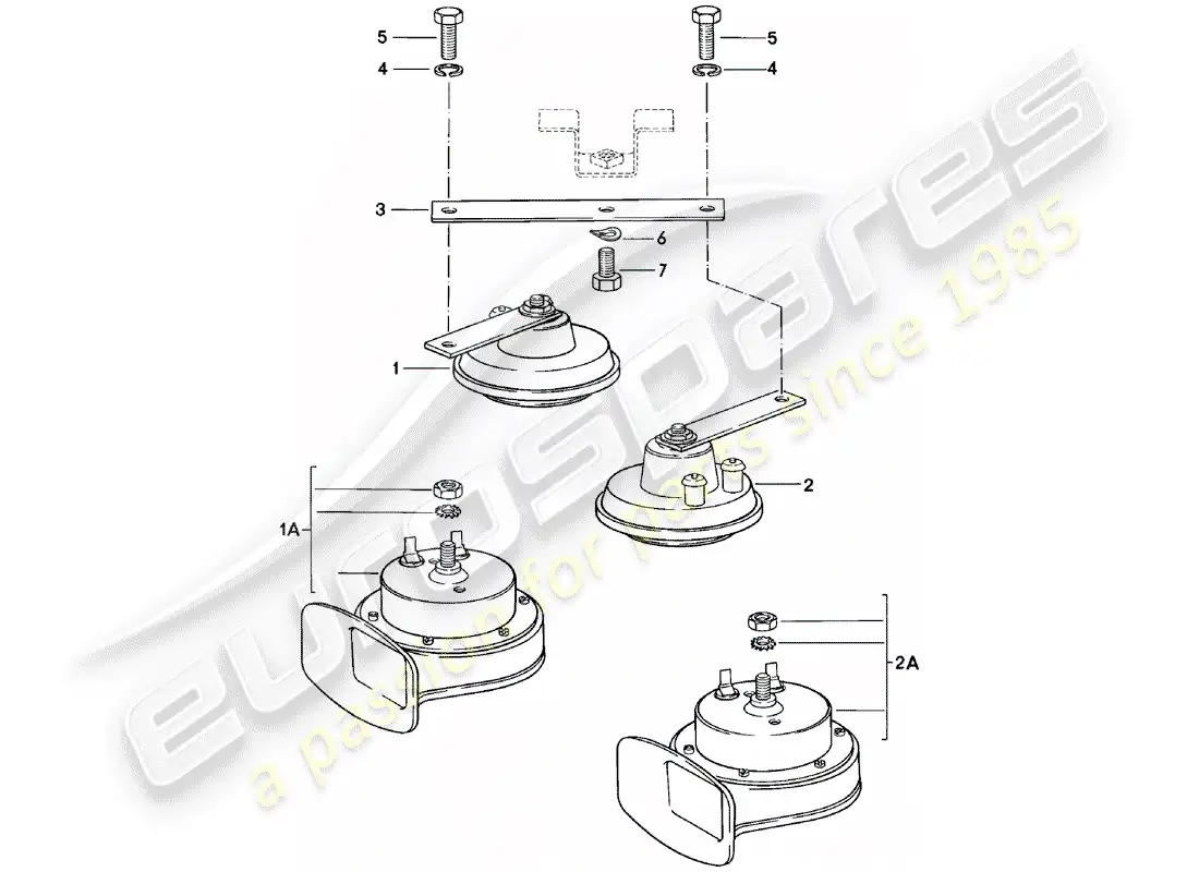 porsche 1982 (924) bocina diagrama de piezas