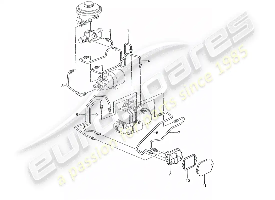 porsche 2000 (986 boxster) tubo de freno - extremo delantero - d - mj 2001>> diagrama de piezas