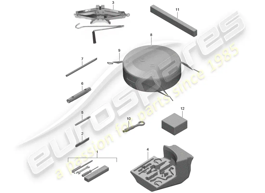 porsche 2012 (991-1) herramienta diagrama de piezas