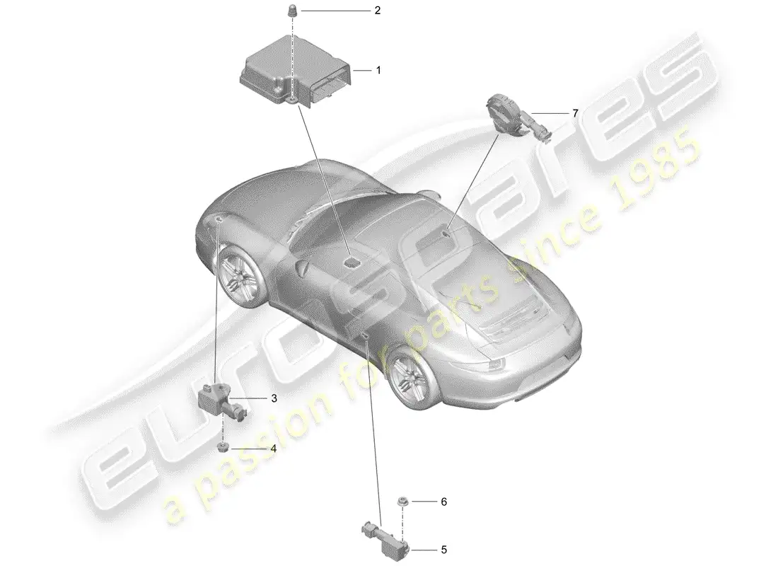 porsche 2014 (991-1) módulo de control electrónico diagrama de piezas
