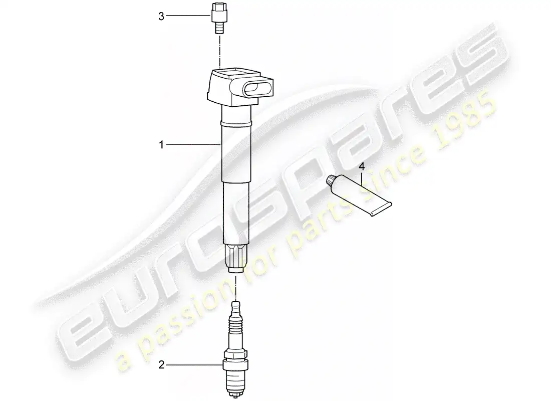 porsche 2016 (cayenne e2 92a) sistema de encendido diagrama de piezas