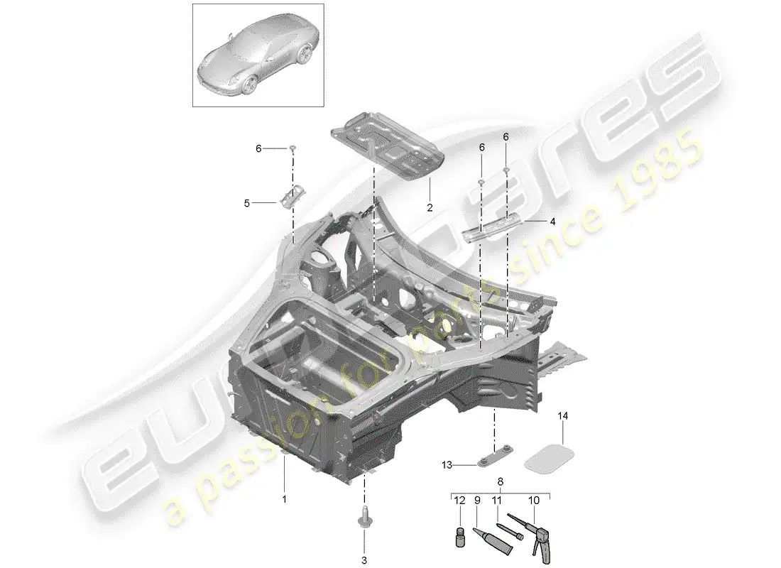 porsche 2015 (991-1) interfaz diagrama de piezas