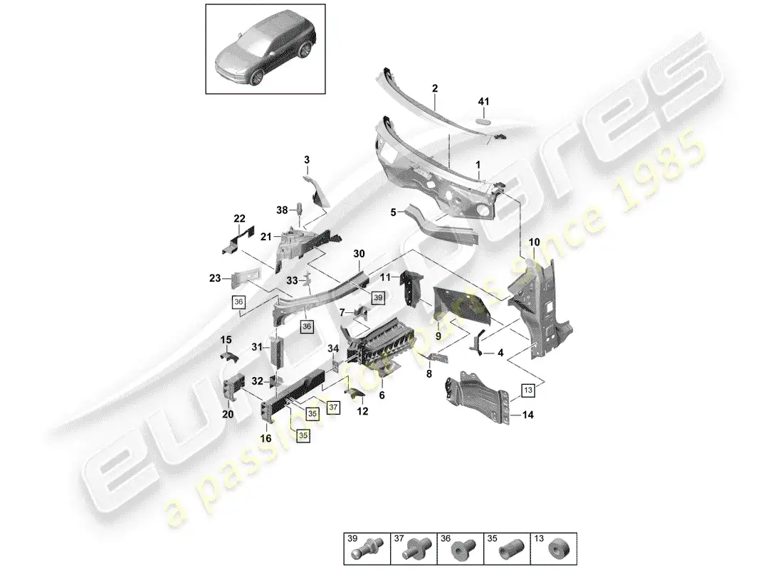 porsche 2020 (cayenne e3 9ya/9yb) interfaz diagrama de piezas