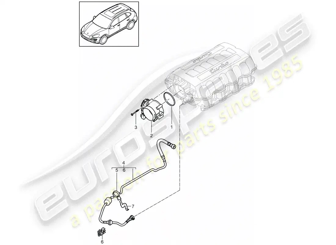 porsche 2013 (cayenne e2 92a) cuerpo del acelerador diagrama de piezas