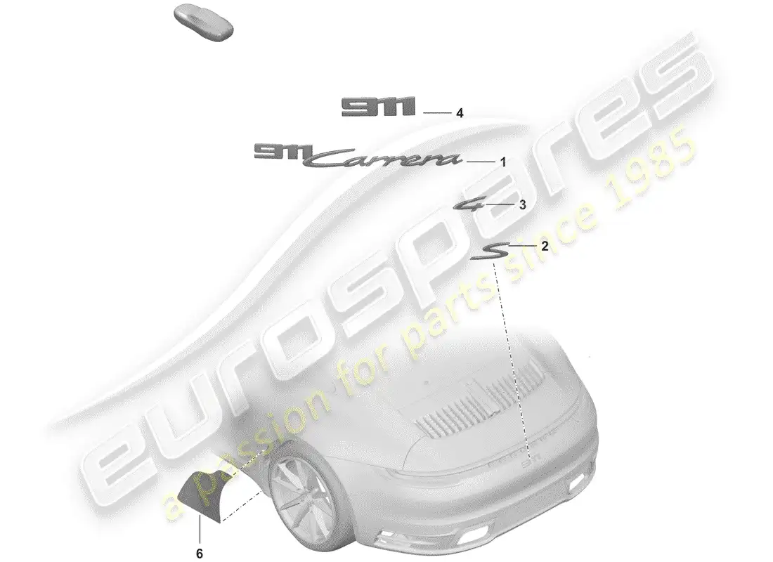 porsche 2019 (992-1) inscripción diagrama de piezas