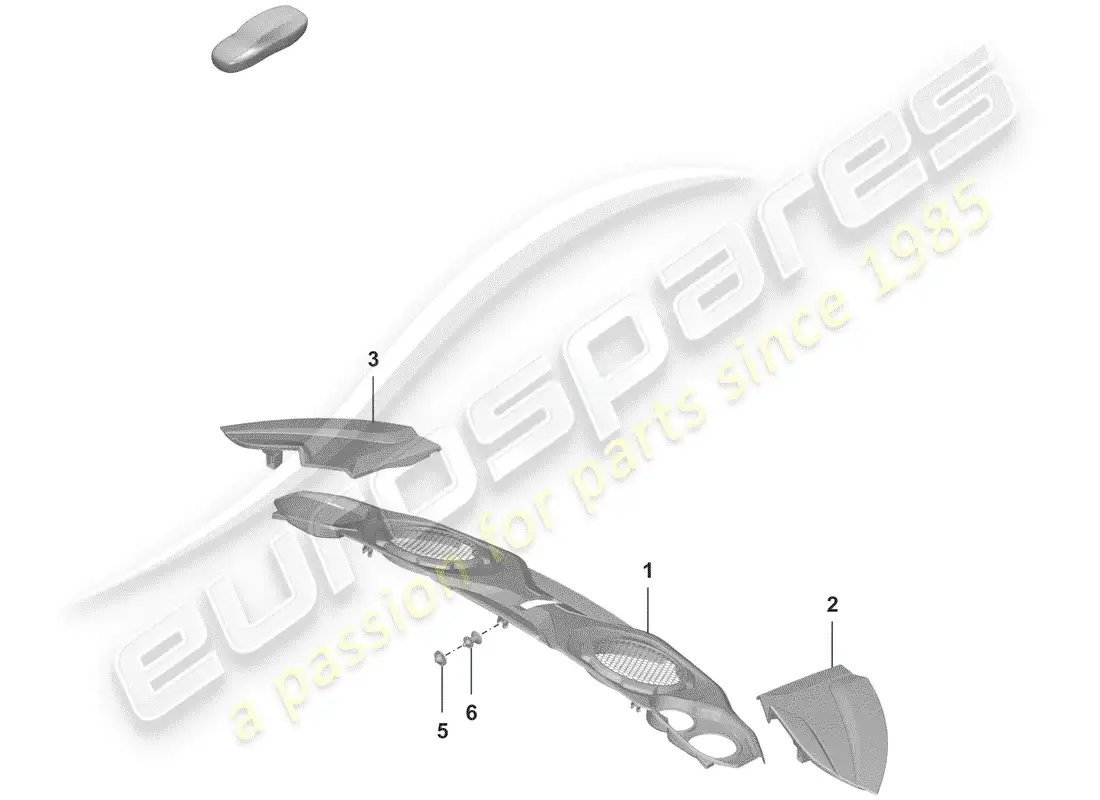 porsche 2019 (992-1) cubierta del motor diagrama de piezas