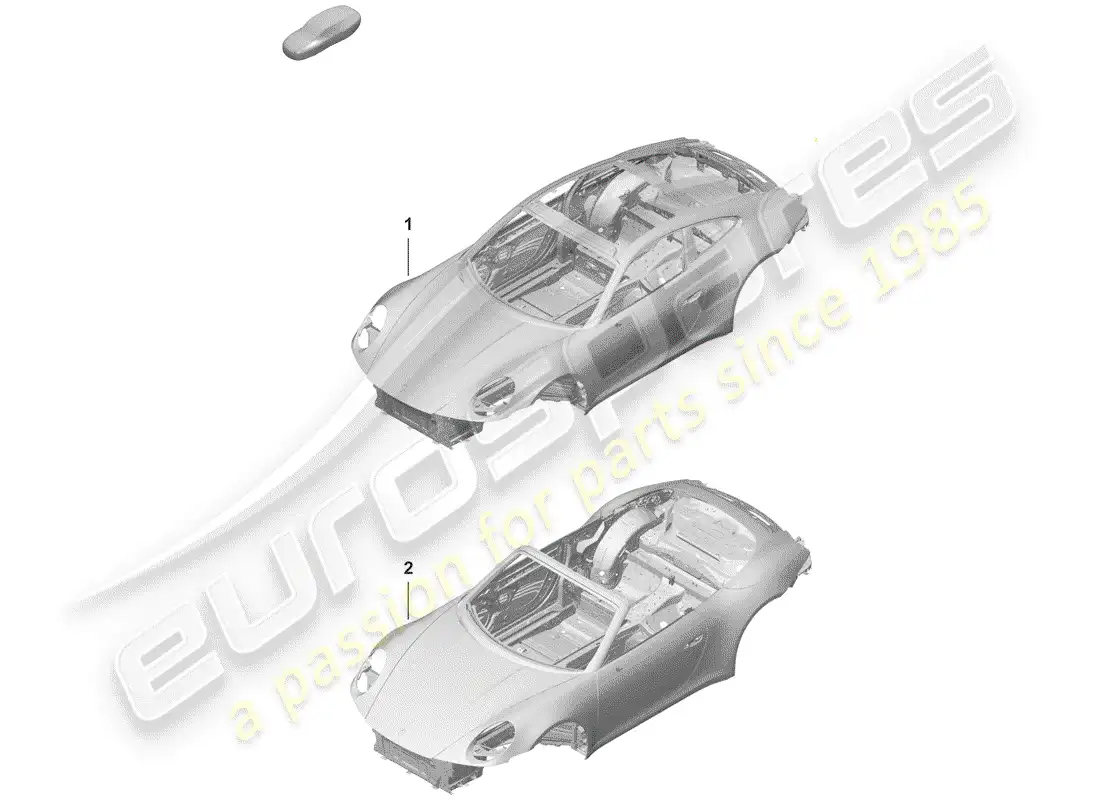 porsche 2019 (992-1) cuerpo del auto diagrama de piezas