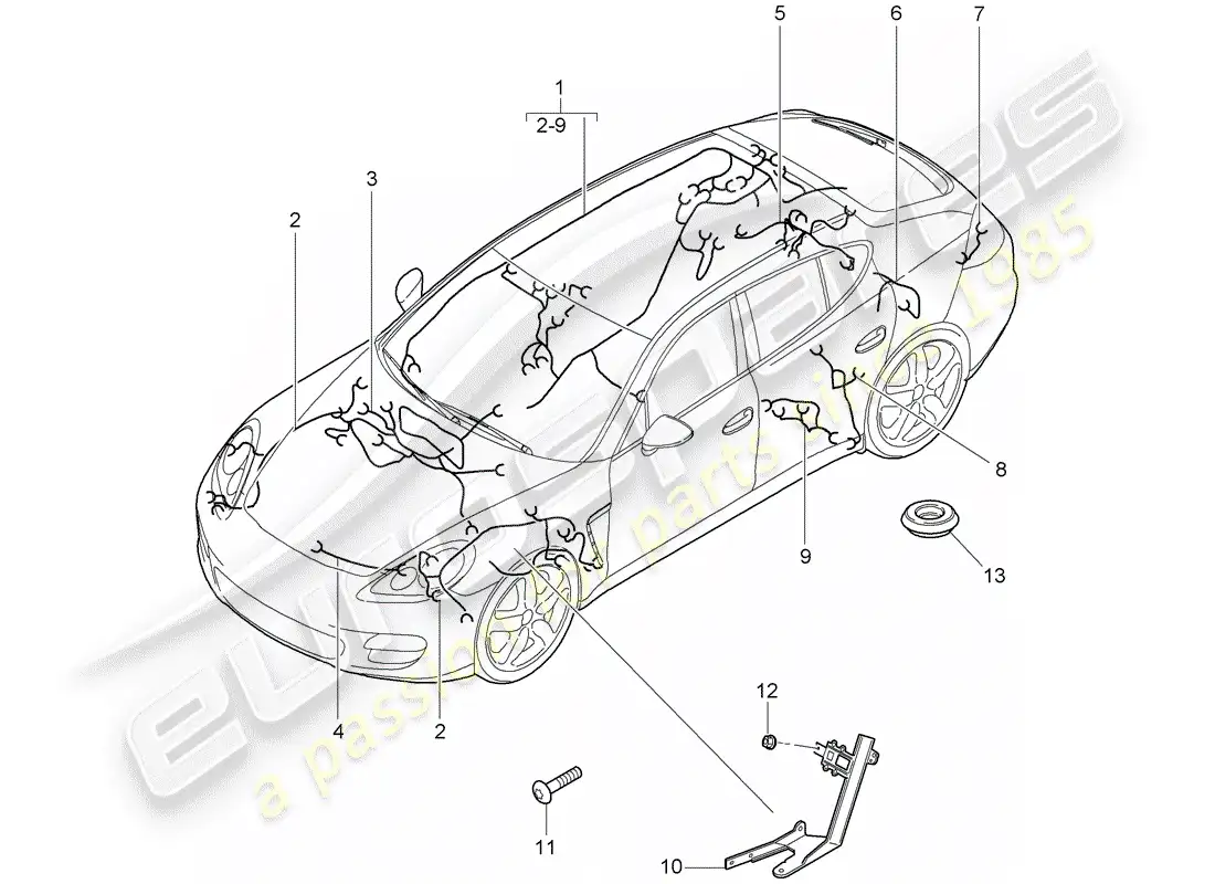 porsche 2014 (panamera 970) cableando arneses diagrama de piezas