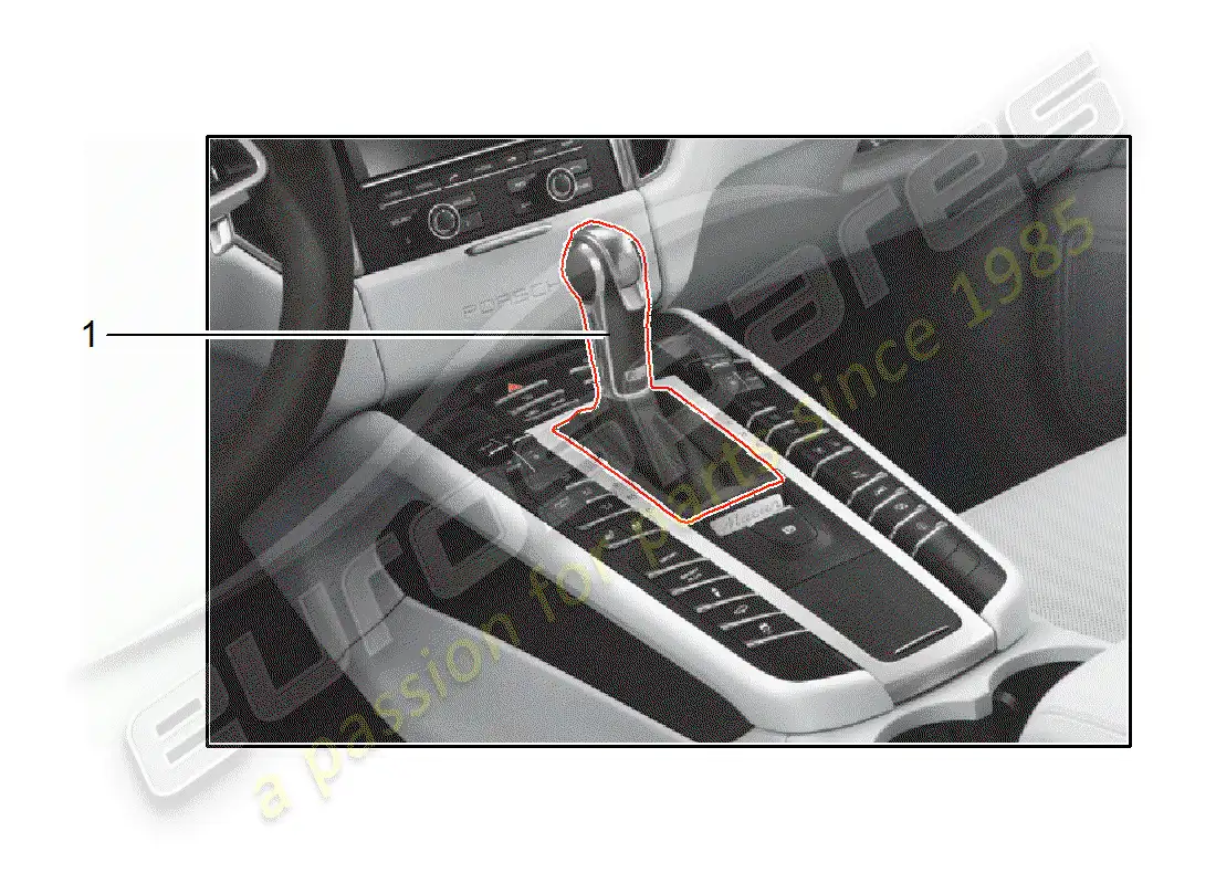 porsche 2019 (tequipment macan) palanca selectora diagrama de piezas