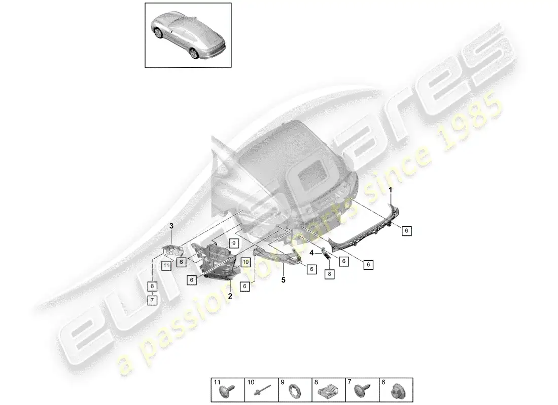 porsche 2017 (panamera 971-1) fasteners diagrama de piezas