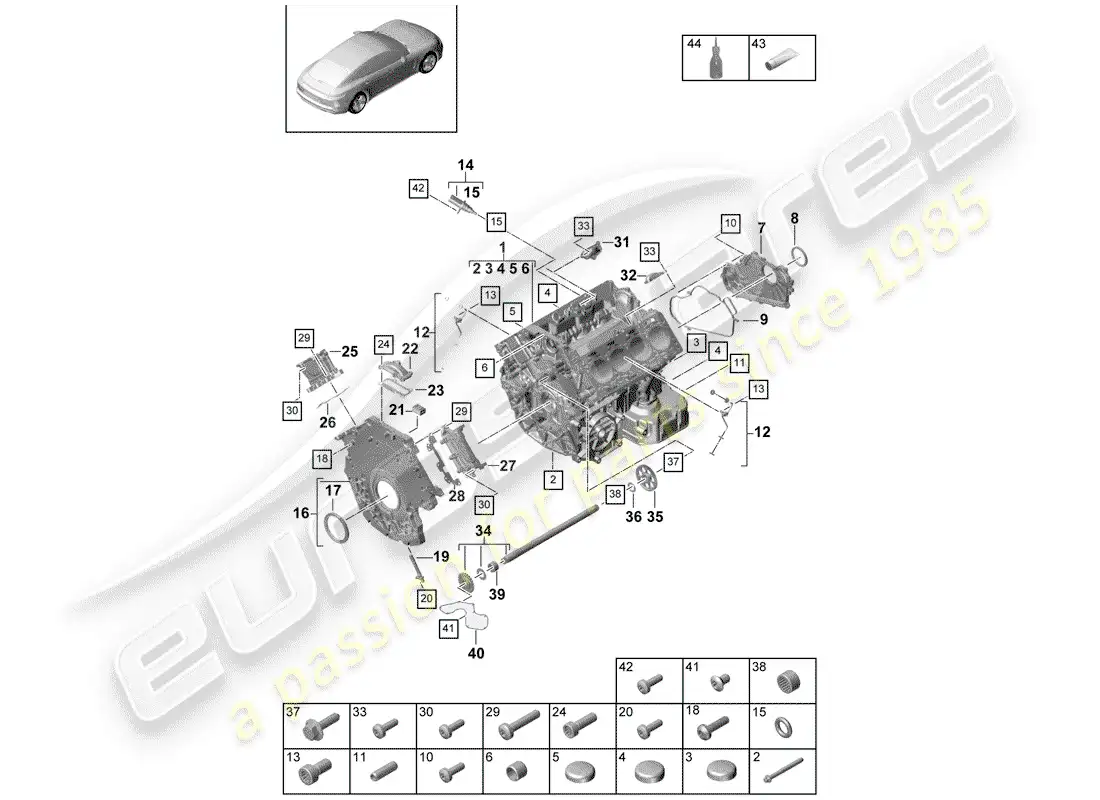 porsche 2017 (panamera 971-1) diagrama de piezas del carter
