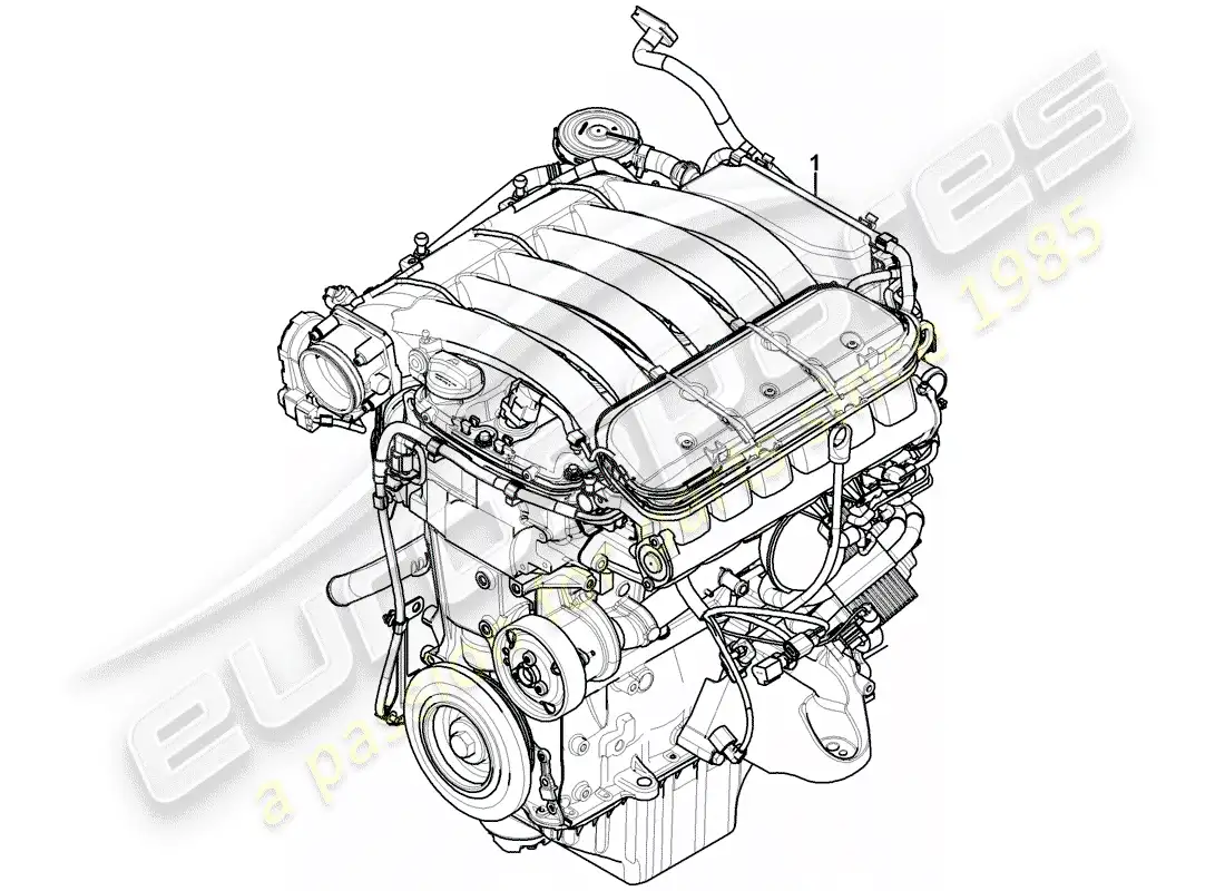 porsche 2006 (cayenne e1 9pa) motor de repuesto diagrama de piezas
