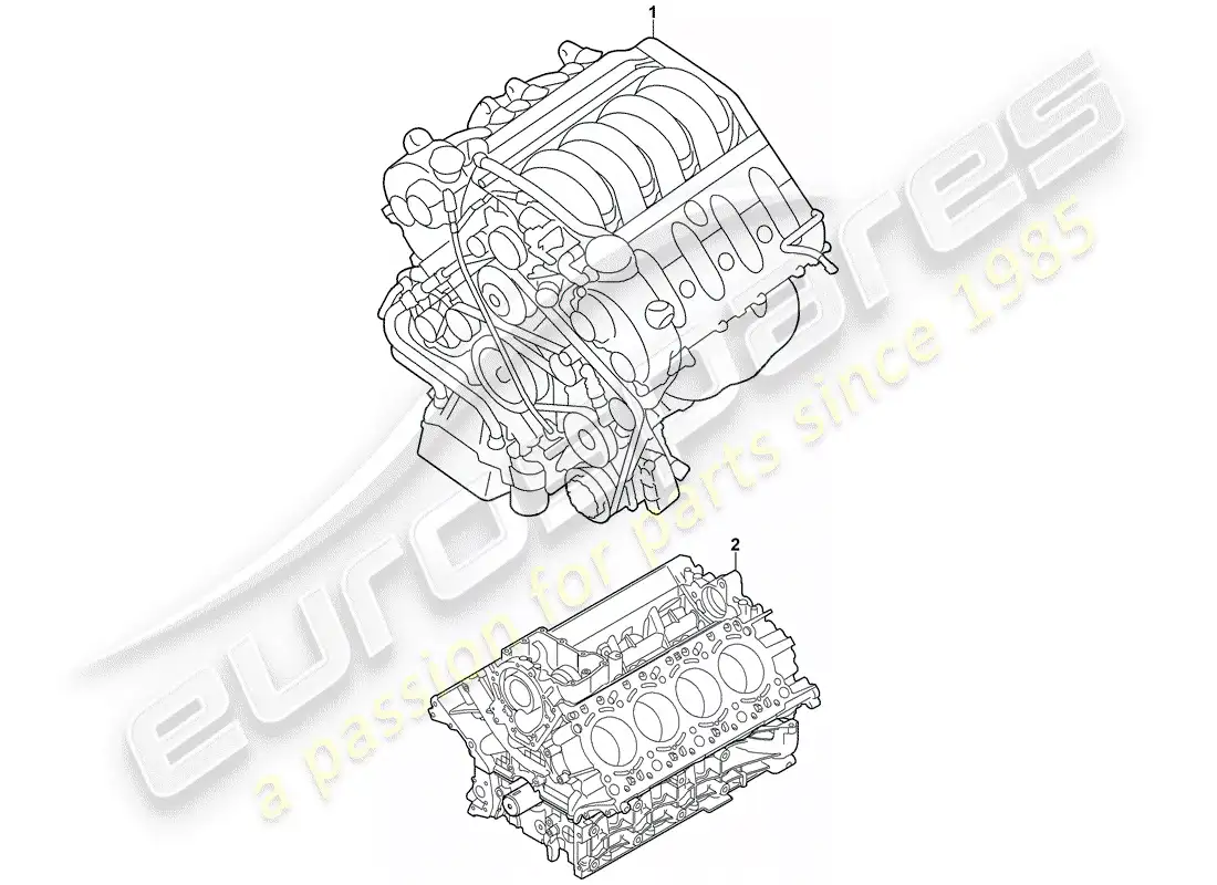 porsche 2006 (cayenne e1 9pa) motor de repuesto diagrama de piezas