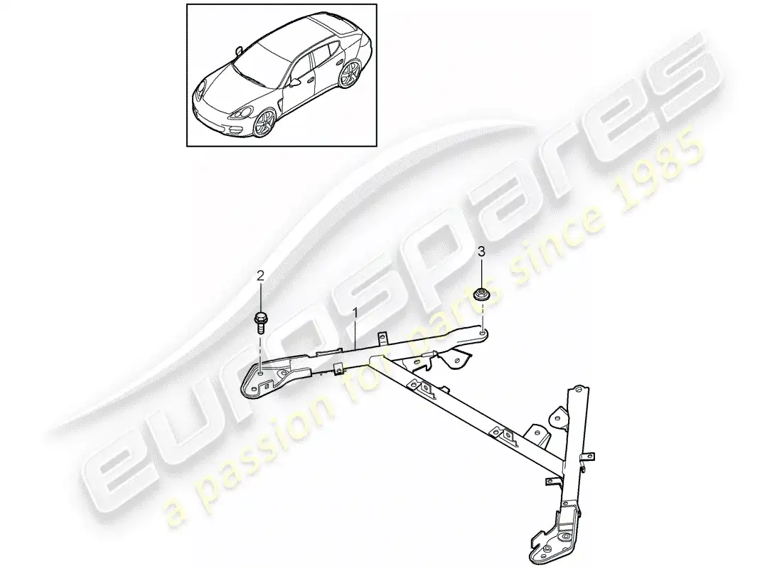 porsche 2011 (panamera 970) puntal de domo diagrama de piezas