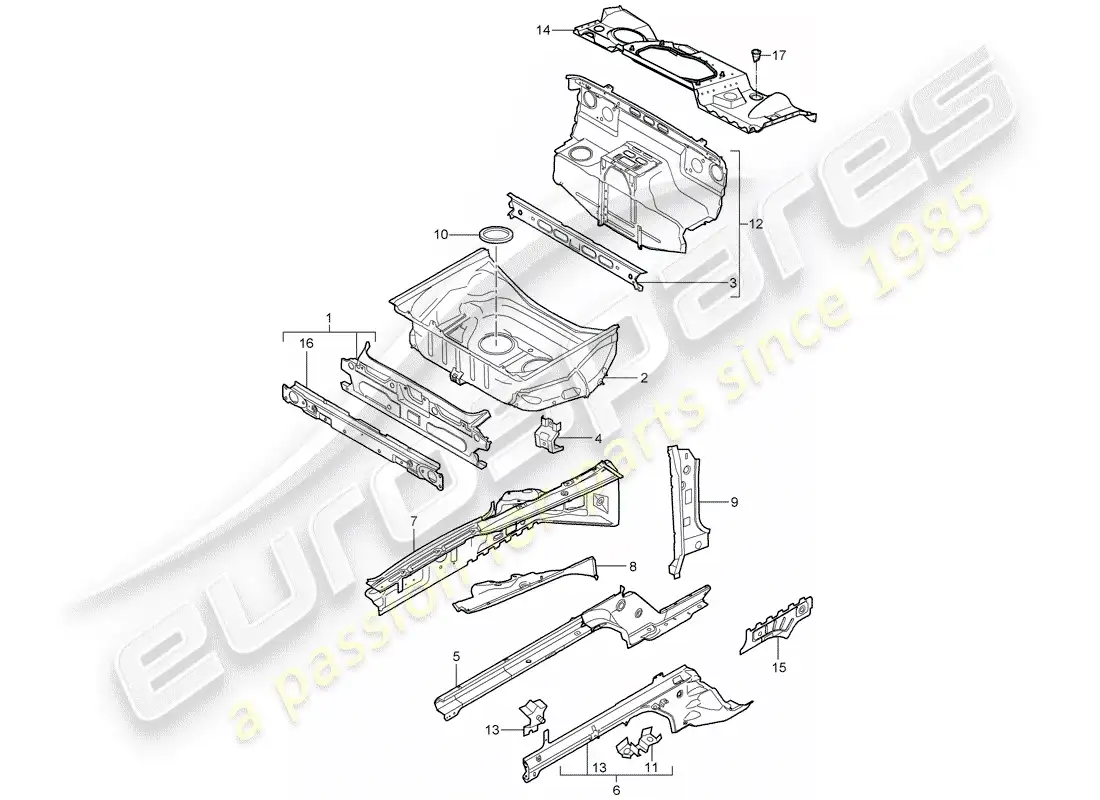 porsche 2005 (987 boxster) interfaz diagrama de piezas