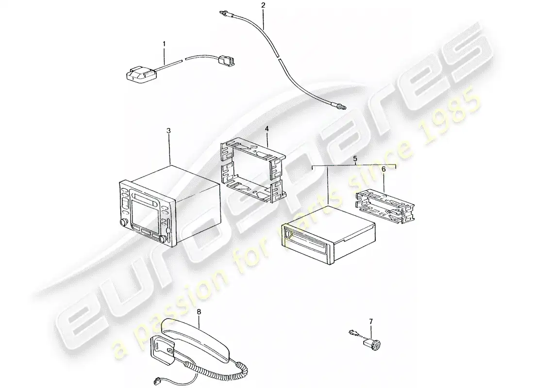porsche 2001 (996 turbo / gt2) sistema de navegación - parte de soporte/receptor - d >> - mj 2002 diagrama de piezas