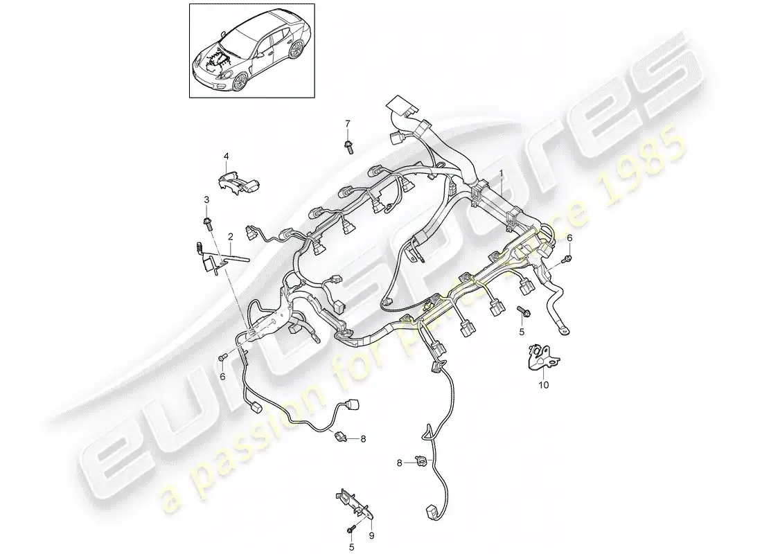 porsche 2014 (panamera 970) cableando arneses diagrama de piezas