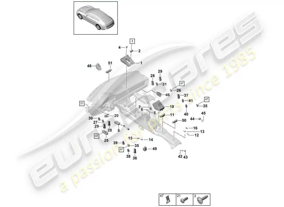 porsche 2019 (panamera 971-1) interruptor múltiple diagrama de piezas