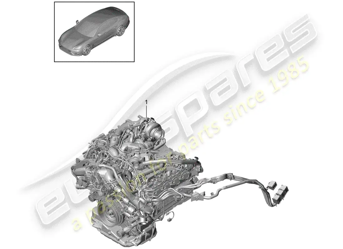 porsche 2017 (panamera 971-1) motor de repuesto diagrama de piezas