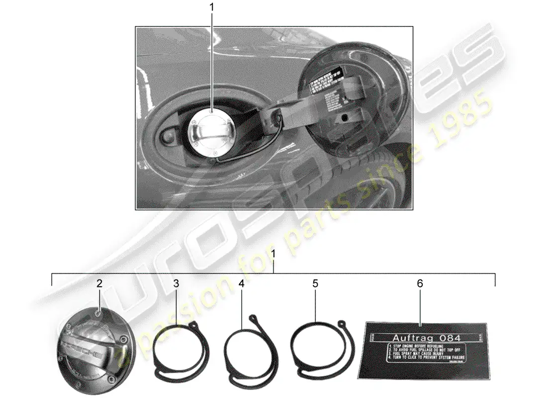porsche 2013 (tequipment 98x/99x) tapa de sellado diagrama de piezas