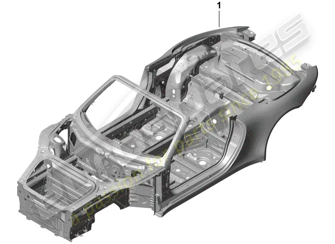 porsche 2014 (991-1 r/gt3/rs) cuerpo del auto diagrama de piezas