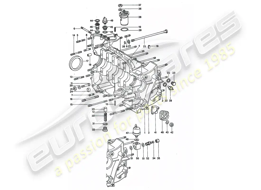 porsche 1976 (911) carter - juego de reparación para mantenimiento - ver ilustración: diagrama de piezas