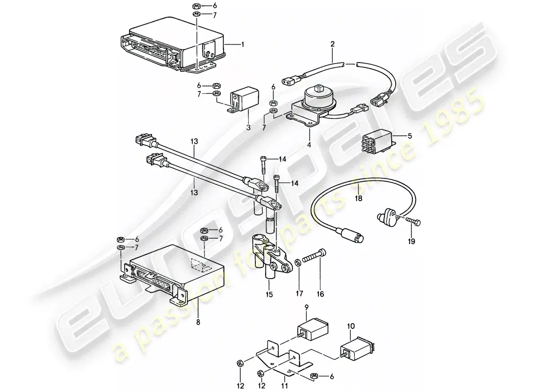 porsche 1989 (911) electricidad del motor 3 diagrama de piezas