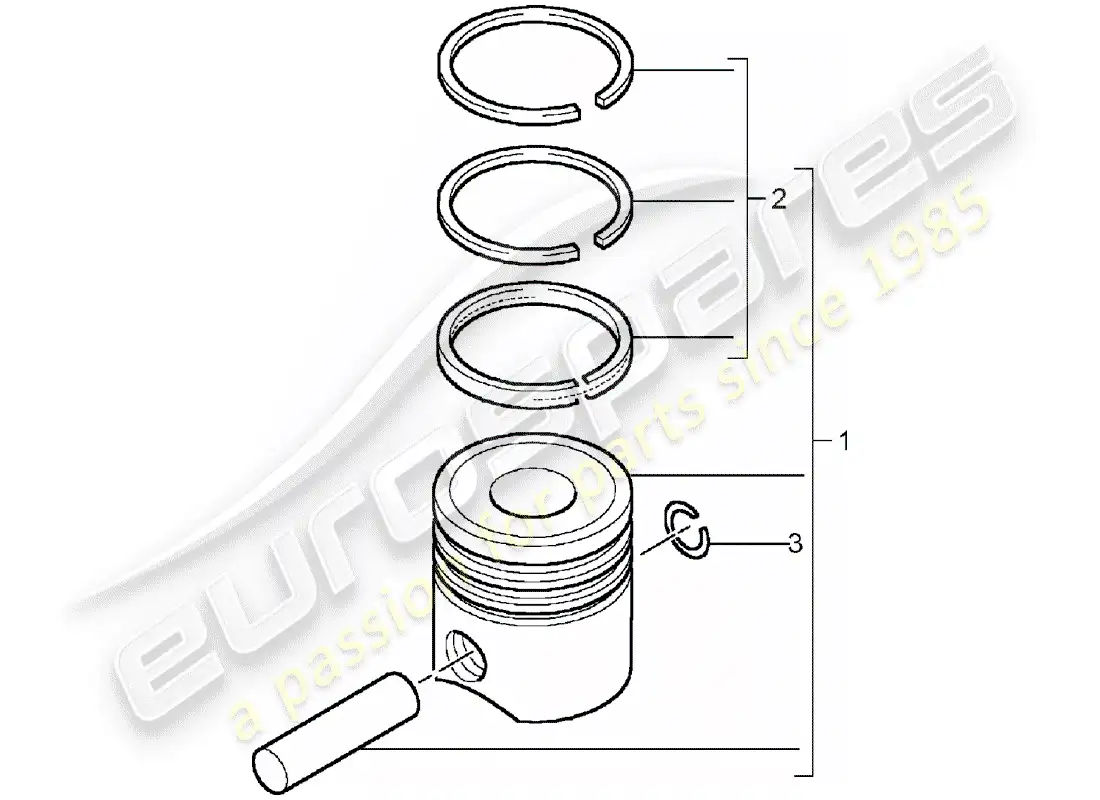 porsche 2003 (cayenne e1 9pa) pistón diagrama de piezas