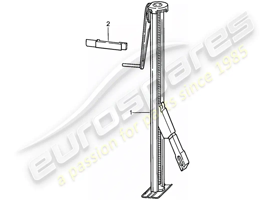 porsche 1987 (911) modelo especial - diseño de punta plana - jack - accesorios diagrama de piezas