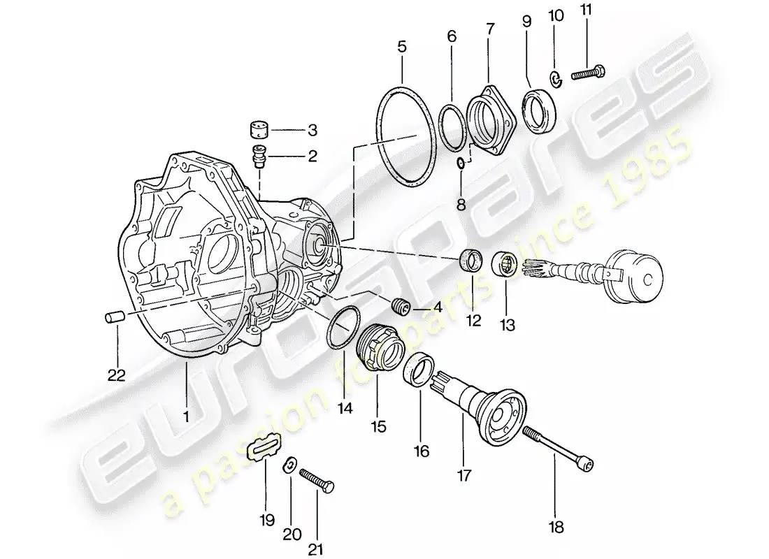 porsche 1978 (924) transmisión de repuesto - carcasa de impulsión final - transmisión automática diagrama de piezas