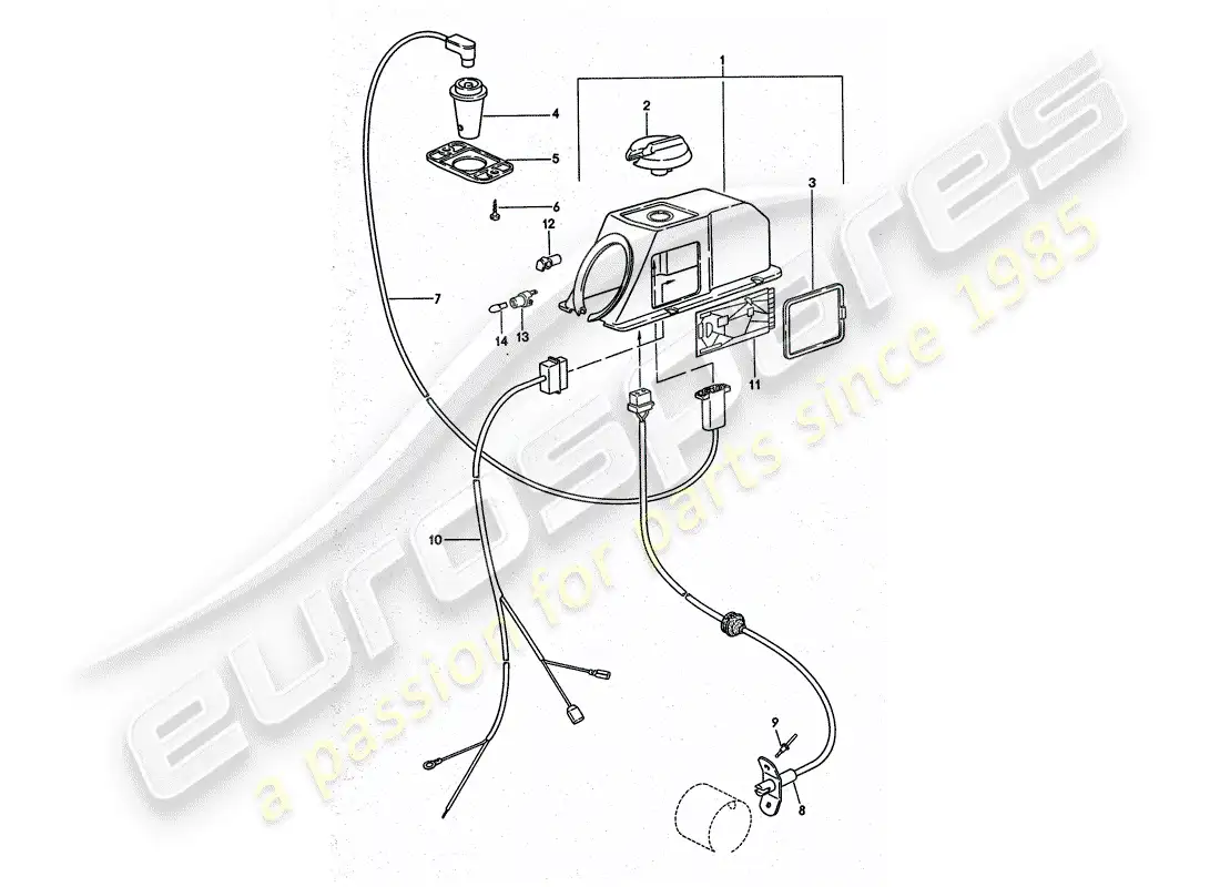 porsche 1976 (911 turbo) mecanismo de control - para - calentador diagrama de piezas