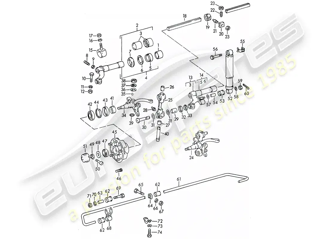 porsche 1963 (356b/356c) eje delantero - schmierstoffe diagrama de piezas