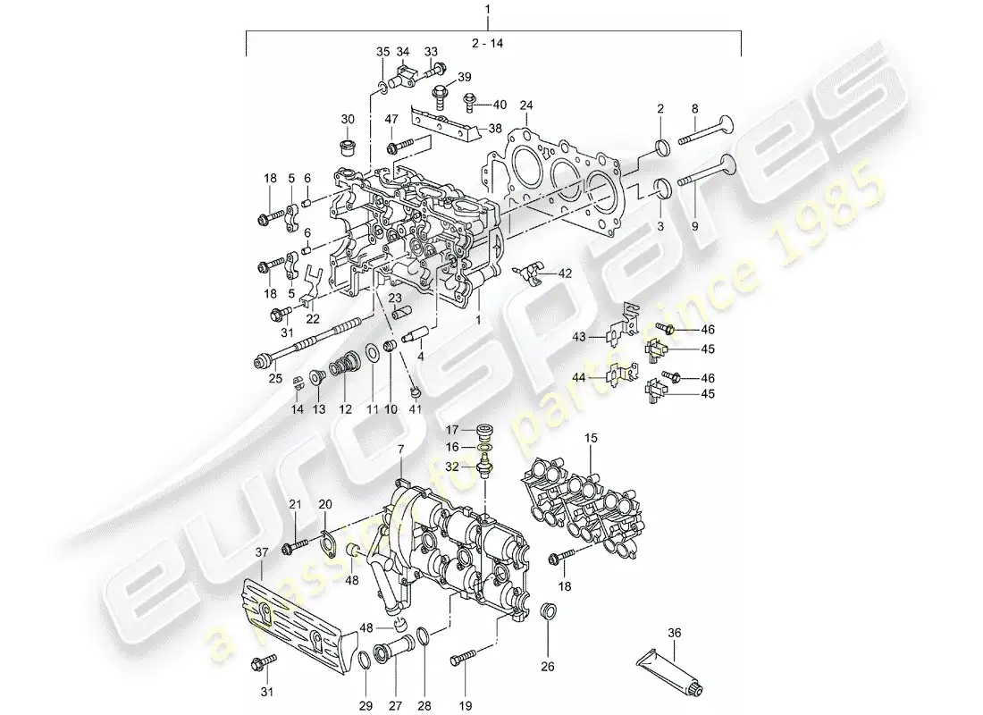 porsche 2001 (996) culata - d >> - mj 2001 diagrama de piezas