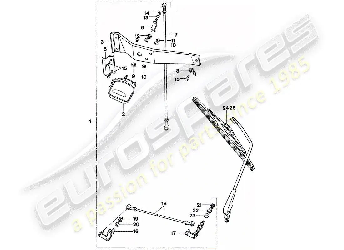 porsche 1977 (911) limpiaparabrisas trasero - d >> - mj 1975 diagrama de piezas