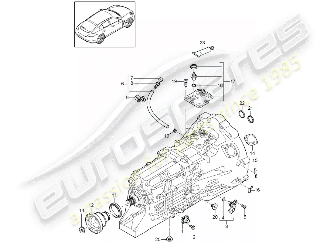 porsche 2012 (panamera 970) transmisión de repuesto diagrama de piezas