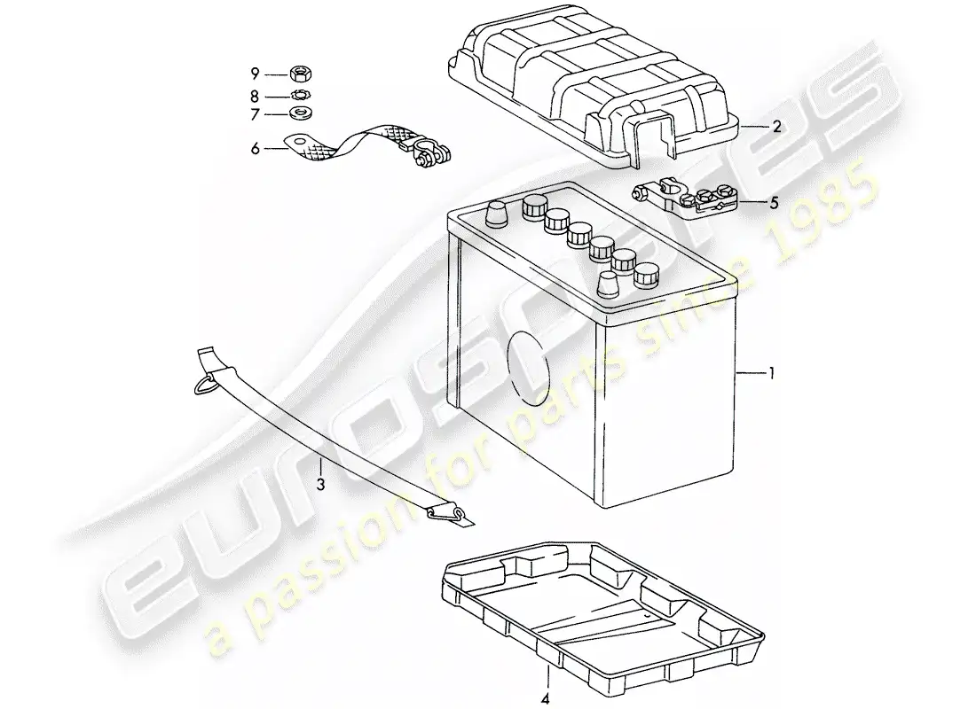porsche 1968 (911/912) batería - d >> - mj 1968 diagrama de piezas