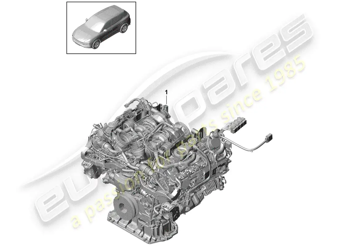porsche 2018 (cayenne e3 9ya/9yb) motor de repuesto diagrama de piezas