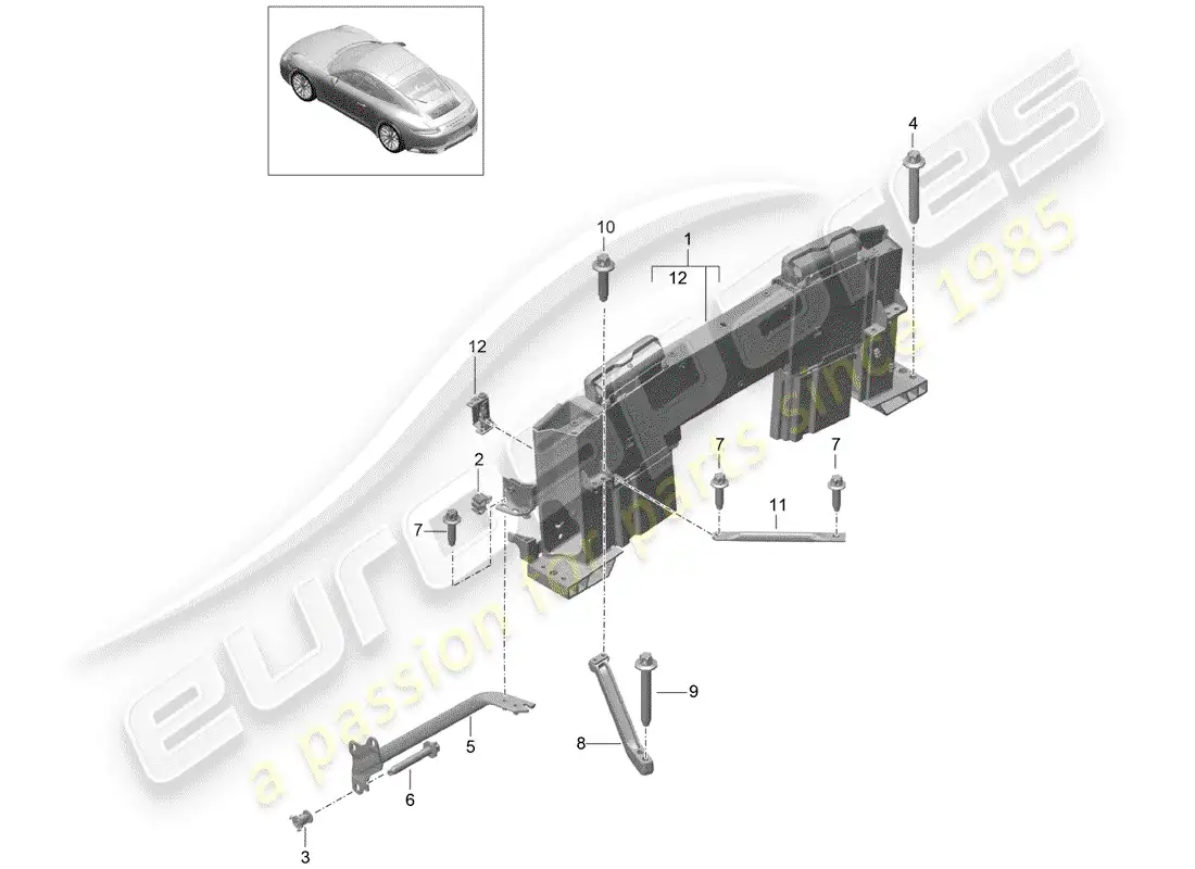 porsche 2017 (991-2) barra antivuelco diagrama de piezas