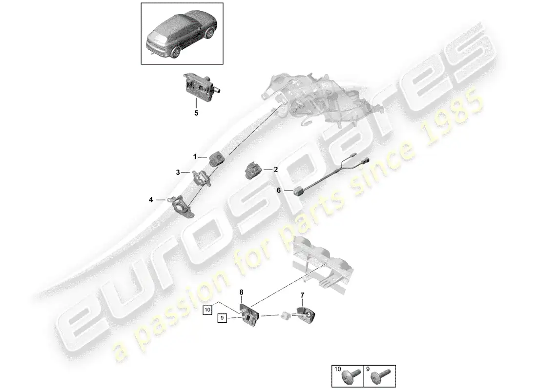 porsche 2020 (cayenne e3 9ya/9yb) cámara diagrama de piezas