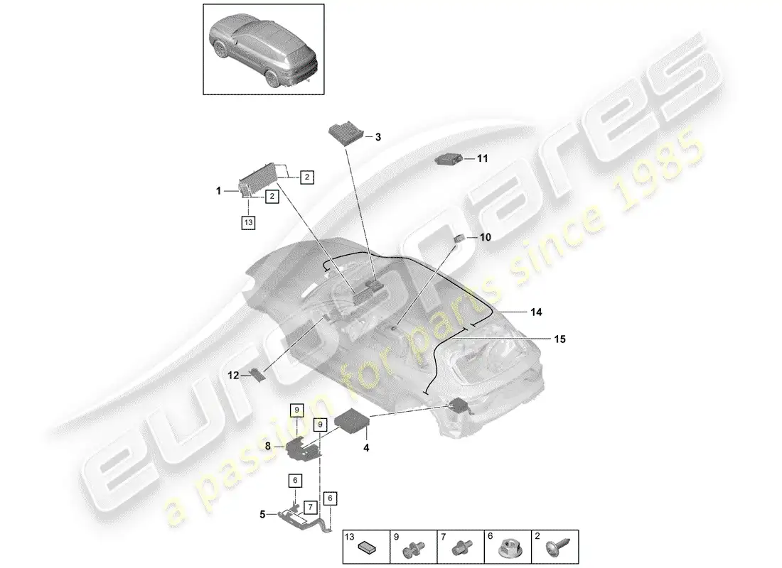 porsche 2020 (cayenne e3 9ya/9yb) mostrar diagrama de piezas