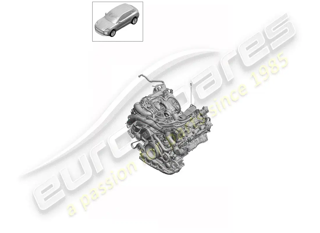 porsche 2019 (macan) motor de repuesto diagrama de piezas